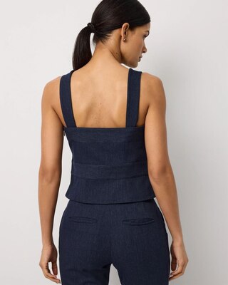 トップス Lumignon original Valentine checkbustier Denim-Look Wrap Detail Bustier | White House Black Market
